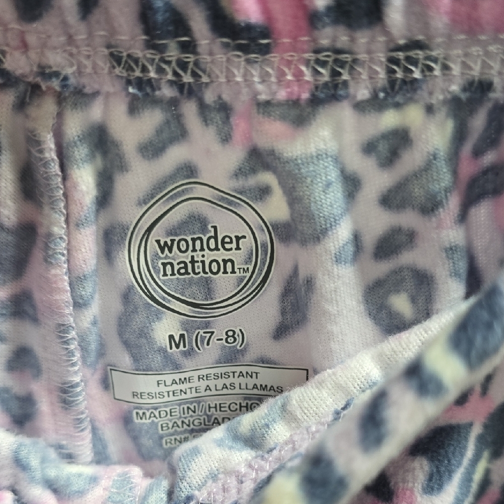 Wonder Nation Leopard Print Pajama Pants Kids Size M(7/8) - Picture 6 of 8